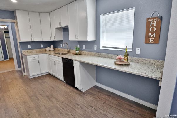 Interior, Kitchen, Recessed Lighting, Wood Texture Flooring
