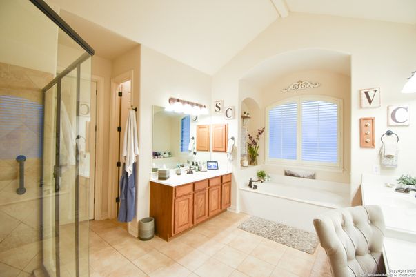 Bathroom, Dual Sink Vanities, Glass Shower, Interior
