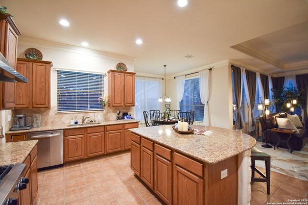 Dining room, Interior, Kitchen, Pendant Lights, Recessed Lighting, Stainless Steel Appliances