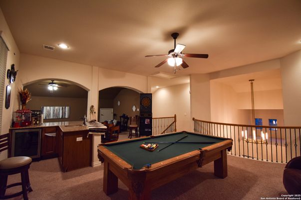 Billiard Table, Game Room, Interior, Recessed Lighting