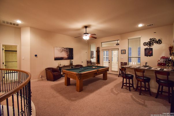 Billiard Table, Game Room, Interior, Recessed Lighting