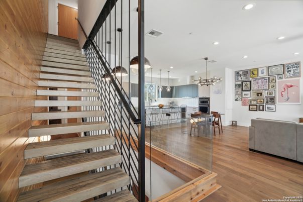 Chandelier, Dining room, Interior, Pendant Lights, Recessed Lighting, Wood Texture Flooring, Wooden Walls