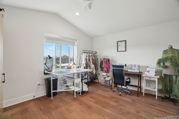 Home Office, Interior, Recessed Lighting, Wood Texture Flooring
