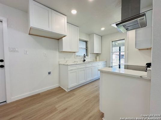 Interior, Kitchen, Recessed Lighting, Wood Texture Flooring