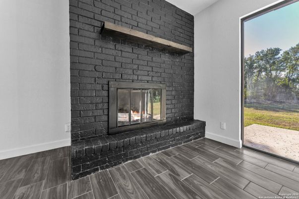 Fireplace, Interior, Stone Walls, Wood Texture Flooring