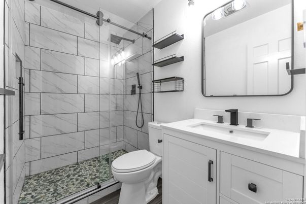 Bathroom, Glass Shower, Interior, Marble Walls