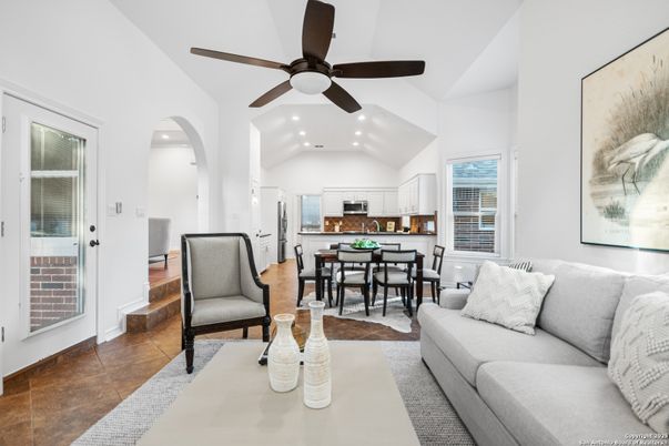 Dining room, Interior, Kitchen, Living room, Recessed Lighting