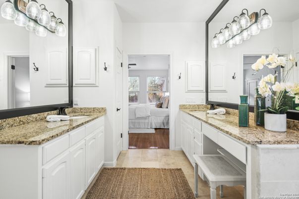 Bathroom, Bedroom, Dual Sink Vanities, Interior, Wood Texture Flooring