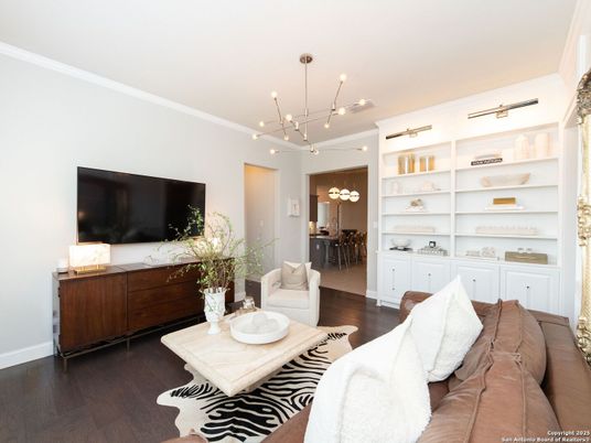 Dining room, Interior, Living room, Pendant Lights, Wood Texture Flooring