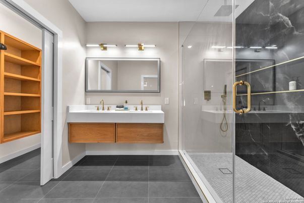 Bathroom, Dual Sink Vanities, Glass Shower, Interior