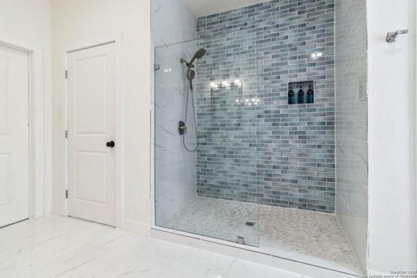 Bathroom, Glass Shower, Interior, Marble, Marble Walls