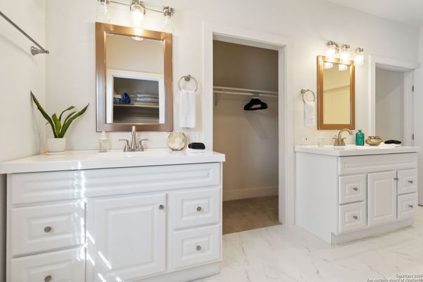 Bathroom, Dual Sink Vanities, Interior, Marble