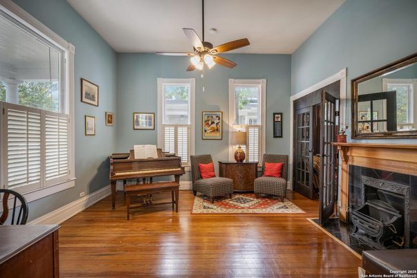 Fireplace, Interior, Piano, Wood Texture Flooring