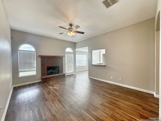Empty room, Fireplace, Interior, Wood Texture Flooring