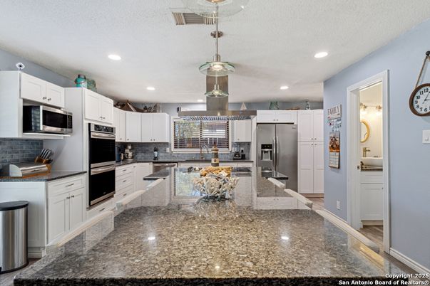 Interior, Kitchen, Pendant Lights, Recessed Lighting, Stainless Steel Appliances