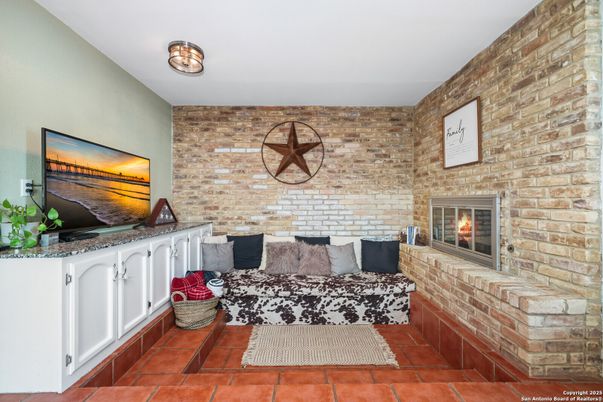 Fireplace, Interior, Stone Walls