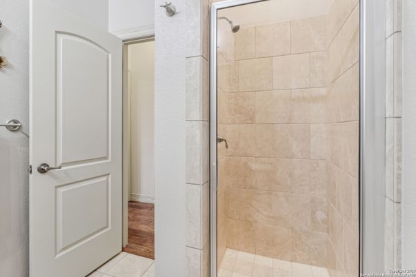 Bathroom, Glass Shower, Interior, Wood Texture Flooring
