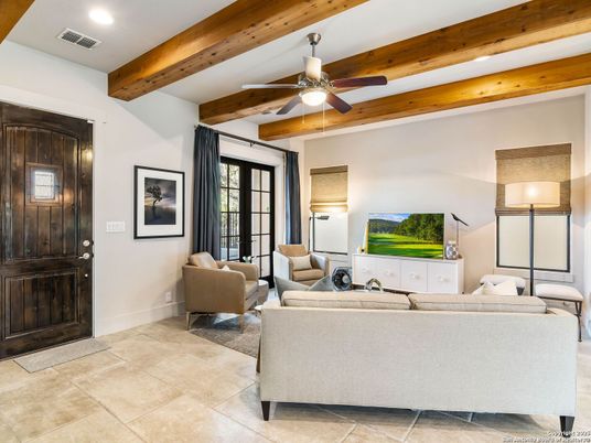 Interior, Living room, Recessed Lighting, Wooden Beams