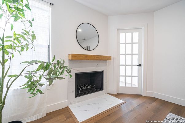 Fireplace, Interior, Wood Texture Flooring