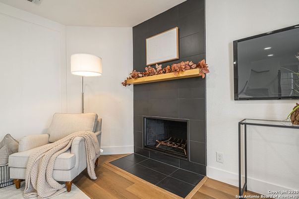 Fireplace, Interior, Wood Texture Flooring