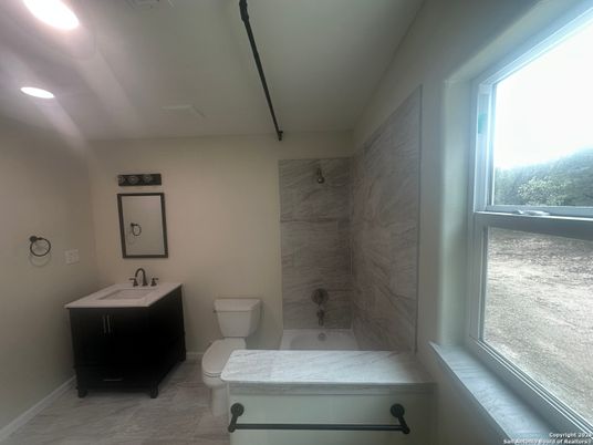 Bathroom, Interior, Marble Walls, Recessed Lighting