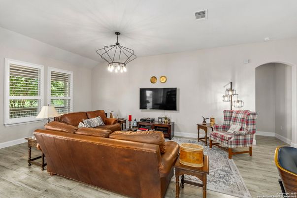 Interior, Living room, Pendant Lights, Wood Texture Flooring