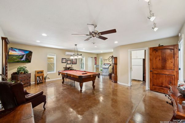 Billiard Table, Game Room, Interior, Pendant Lights, Recessed Lighting