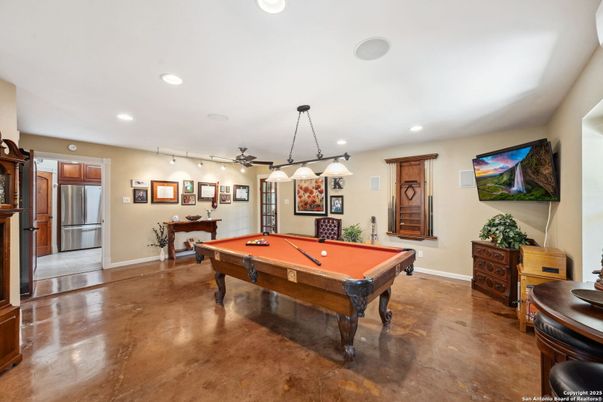 Billiard Table, Game Room, Interior, Pendant Lights, Recessed Lighting