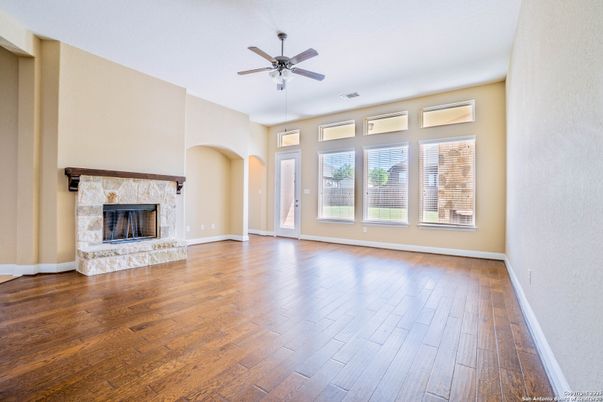 Empty room, Fireplace, Interior, Wood Texture Flooring