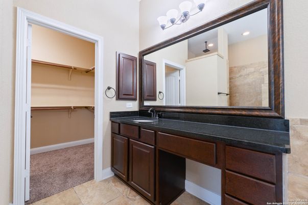 Bathroom, Dual Sink Vanities, Interior, Recessed Lighting, Walk-in Closets