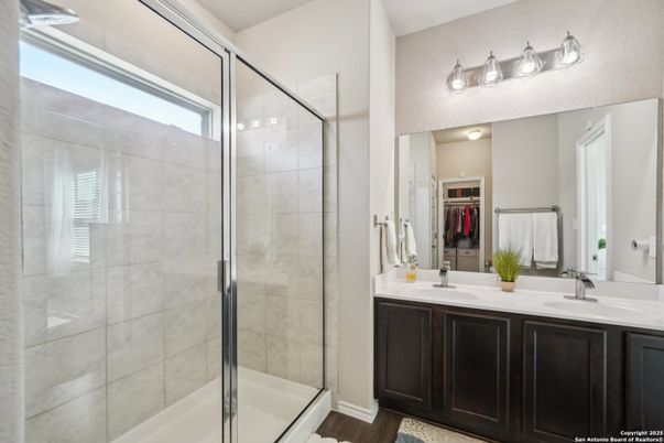 Bathroom, Dual Sink Vanities, Glass Shower, Interior