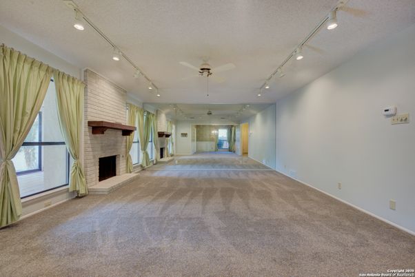 Empty room, Fireplace, Interior, Recessed Lighting