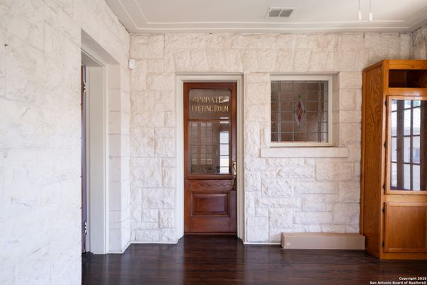 Interior, Stone Walls, Wood Texture Flooring