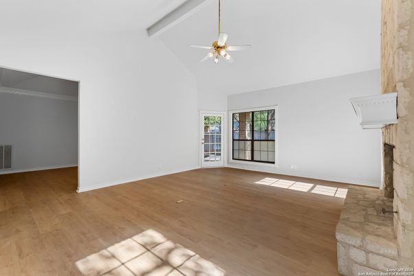 Empty room, Fireplace, Interior, Wood Texture Flooring