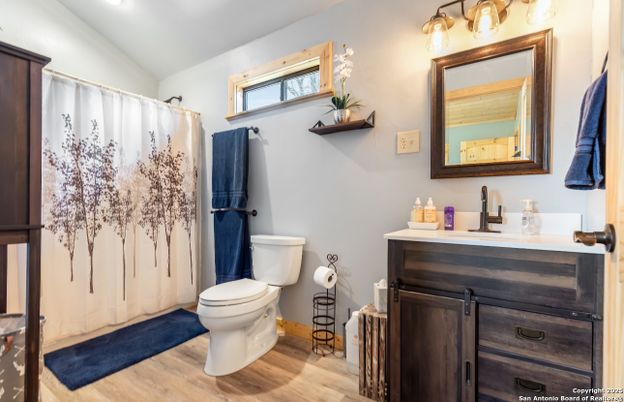 Bathroom, Interior, Recessed Lighting, Wood Texture Flooring