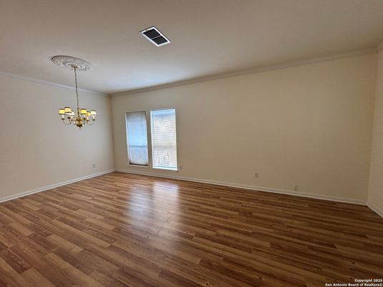 Chandelier, Empty room, Interior, Wood Texture Flooring