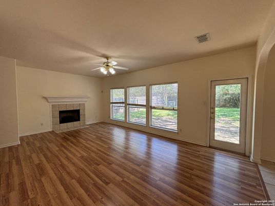 Empty room, Fireplace, Interior, Wood Texture Flooring
