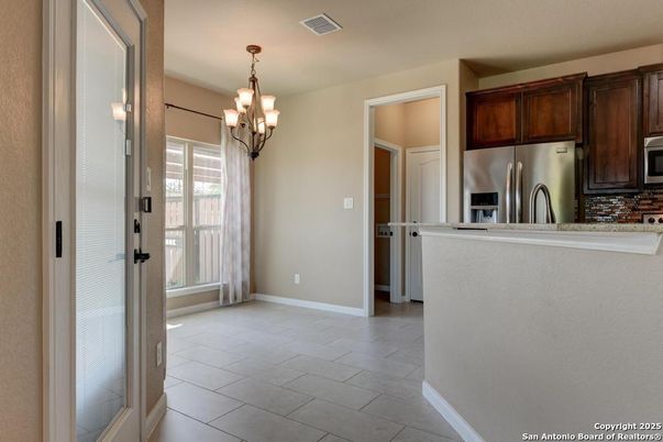 Chandelier, Interior, Kitchen, Stainless Steel Appliances