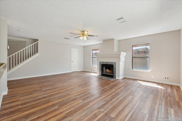 Empty room, Fireplace, Interior, Wood Texture Flooring