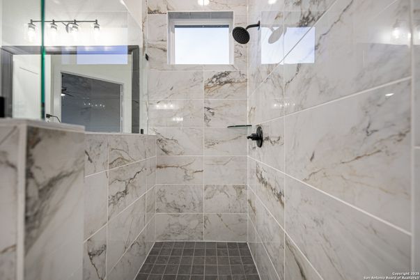 Bathroom, Glass Shower, Interior, Marble Walls