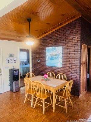 Dining room, Interior, Stone Walls, Wooden Ceilings, Wood Texture Flooring
