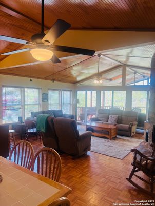 Dining room, Interior, Living room, Sun Room, Wooden Ceilings, Wood Texture Flooring