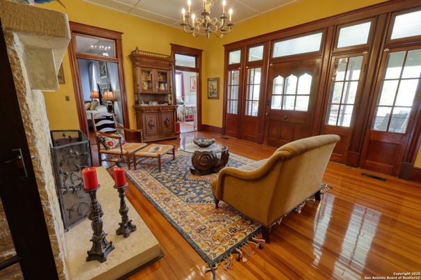Chandelier, Interior, Living room, Wood Texture Flooring