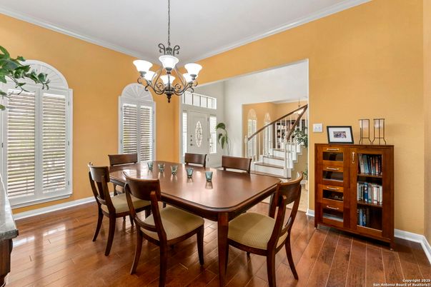 Chandelier, Dining room, Interior, Wood Texture Flooring