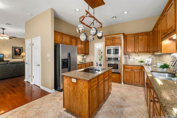 Interior, Kitchen, Living room, Recessed Lighting, Stainless Steel Appliances, Wood Texture Flooring