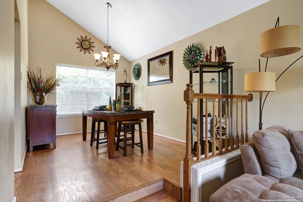 Chandelier, Dining room, Interior, Wood Texture Flooring