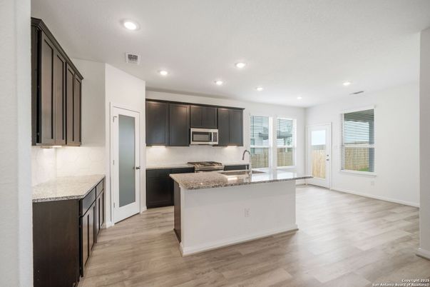 Interior, Kitchen, Recessed Lighting, Wood Texture Flooring