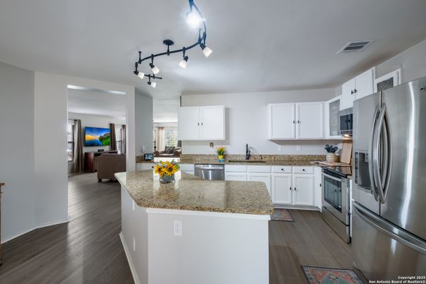 Interior, Kitchen, Stainless Steel Appliances, Wood Texture Flooring