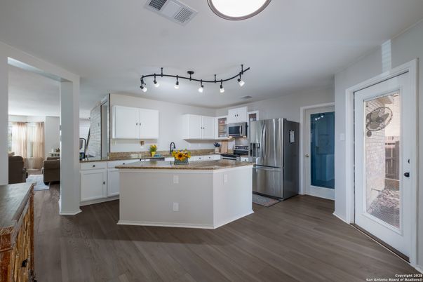 Interior, Kitchen, Stainless Steel Appliances, Wood Texture Flooring