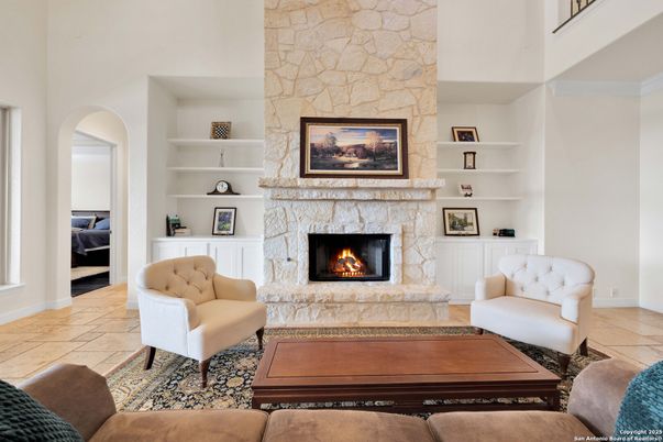 Fireplace, Interior, Living room, Stone Walls